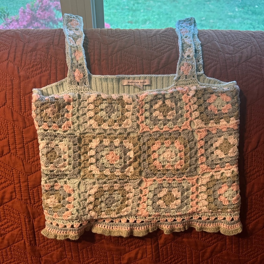 Crochet Square Pattern Tank Top
